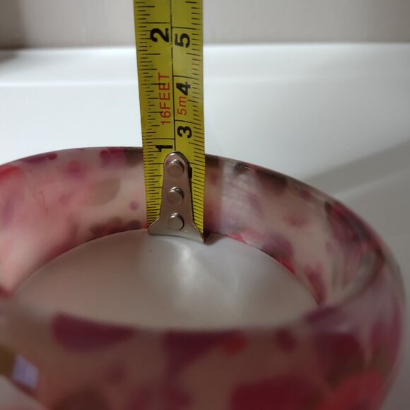 8 Inch Vintage Cute Pink Flower Bangle - Picture 11 of 11